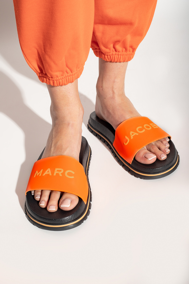 Orange Rubber slides with logo Marc Jacobs GenesinlifeShops